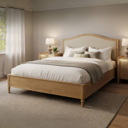 XR Living Emy Oak and Natural Double Wooden French-Style Shadow Ottoman Bed - thumbnail 1