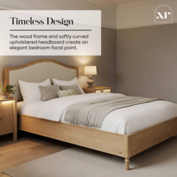 XR Living Emy Oak and Natural Double Wooden French-Style Shadow Ottoman Bed - thumbnail 2
