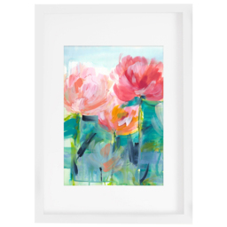 Laura Ashley Abstract Peonies White Frame Wall Art 40 x 50cm