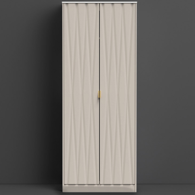 Crowndale Diamond Ready Assembled 2 Door Matt Kashmir Tall Double Wardrobe - image 1
