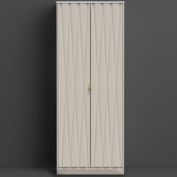 Crowndale Diamond Ready Assembled 2 Door Matt Kashmir Tall Double Wardrobe - thumbnail 1