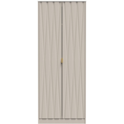 Crowndale Diamond Ready Assembled 2 Door Matt Kashmir Tall Double Wardrobe - thumbnail 3