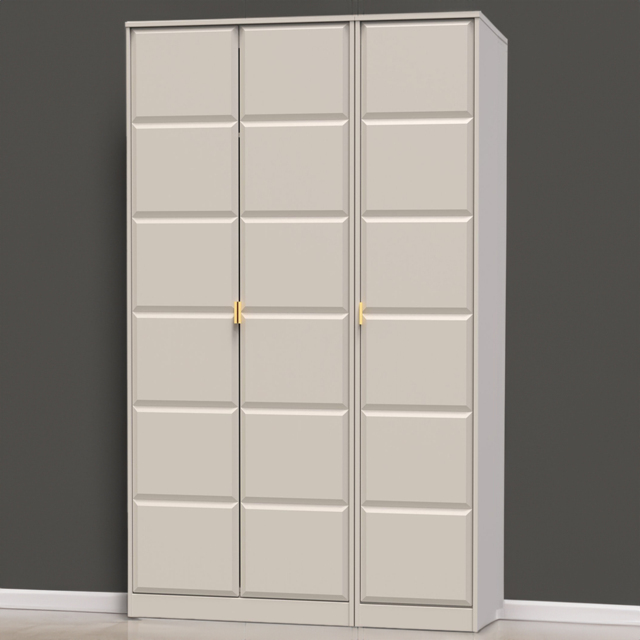 Crowndale Cube 3 Door Matt Kashmir Wardrobe Ready Assembled - image 1