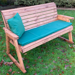 Charles Taylor 3 Seater Rocker Bench with Green Cushions - thumbnail 1