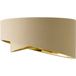 ValueLights Trekan 2 Layer Fabric Mink with Metallic Gold Inner Pendant Lamp Shade 40cm