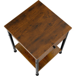 tectake Bradford Single Drawer Dark Wood Bedside Table - thumbnail 4