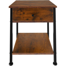 tectake Bradford Single Drawer Dark Wood Bedside Table - thumbnail 3