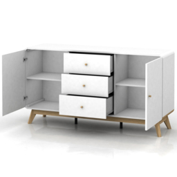 Loft24 Cassie 2 Door 3 Drawer White Sideboard - thumbnail 3