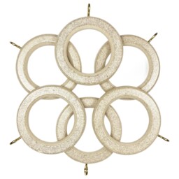 Pack of Six Richmond Curtain Rings - Vintage White