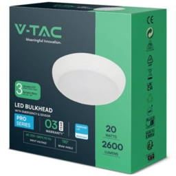 V-TAC All in One Round CCT and Wattage Switchable Bulkhead Light with Sensor and Emergency - thumbnail 3