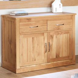Baumhaus Mobel Oak 2 Door 2 Drawer Small Sideboard - thumbnail 1