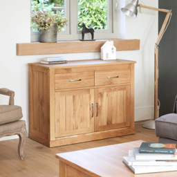 Baumhaus Mobel Oak 2 Door 2 Drawer Small Sideboard - thumbnail 3