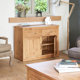 Baumhaus Mobel Oak 2 Door 2 Drawer Small Sideboard - thumbnail 2