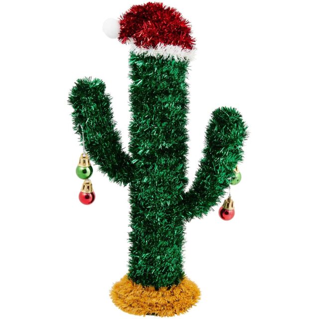 Christmas Tinsel Cactus - Green - image 1