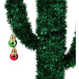 Christmas Tinsel Cactus - Green - thumbnail 2