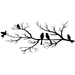 Decortie Birds on Branch Silhouette Metal Wall Decor - thumbnail 1