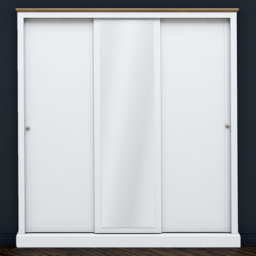 Devon 3 Door White Sliding Wardrobe - thumbnail 1
