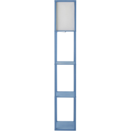 ValueLights Struttura Blue Shelving Unit Floor Lamp with Fabric Shade and Bulb