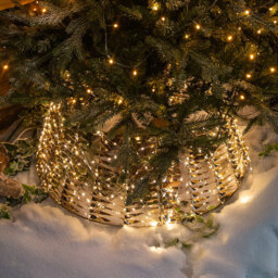 The Christmas Centre 600 Warm White Micro LED Gold Laser Lit Tree Skirt 2.3ft - thumbnail 2