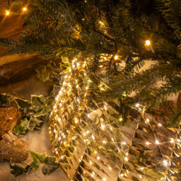 The Christmas Centre 600 Warm White Micro LED Gold Laser Lit Tree Skirt 2.3ft - thumbnail 3