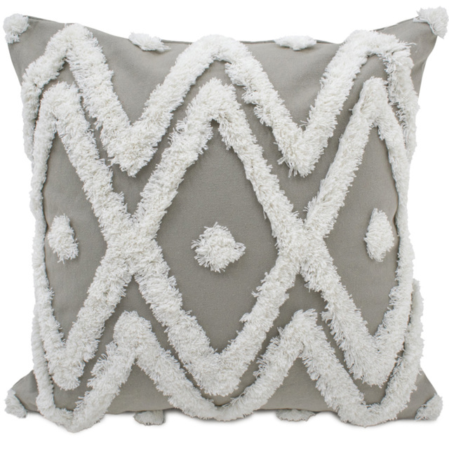 Intimates Bergen Tufted Grey Filled Cushion 43 x 43cm 2 Pack - image 1