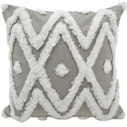 Intimates Bergen Tufted Grey Filled Cushion 43 x 43cm 2 Pack