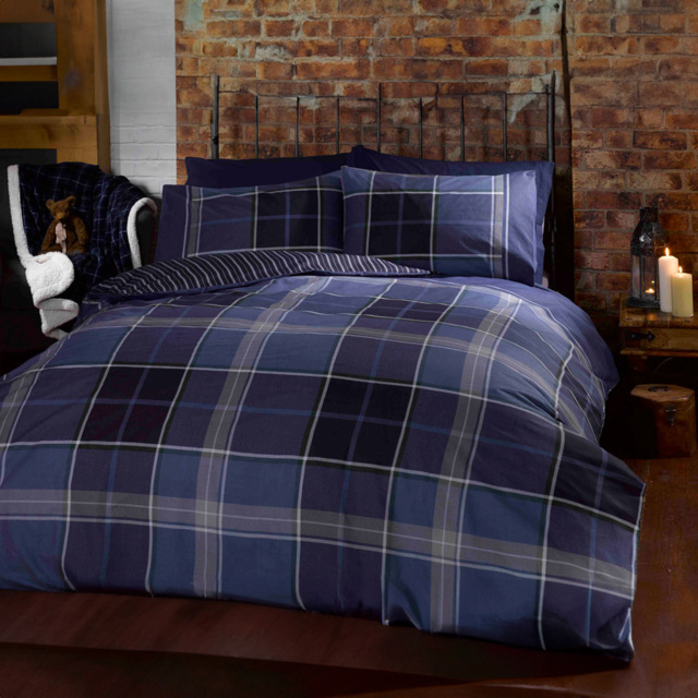 Rapport Home Argyle King Size Blue Duvet Set - image 1