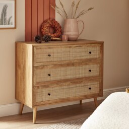 Kubu Rattan 3 Drawer Chest of Drawers - thumbnail 1