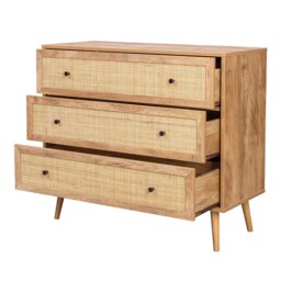 Kubu Rattan 3 Drawer Chest of Drawers - thumbnail 4