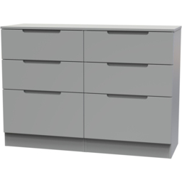 Crowndale Milan Dusk Grey 6 Drawer Wide Chest of Drawers Ready Assembled - thumbnail 4