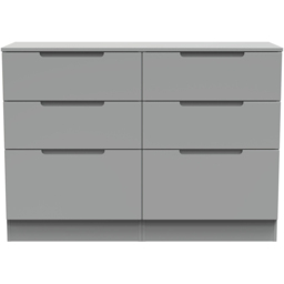 Crowndale Milan Dusk Grey 6 Drawer Wide Chest of Drawers Ready Assembled - thumbnail 2