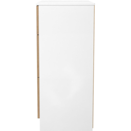 Crowndale Java Slatt Effect and White 3 Drawer Deep Chest of Drawers - thumbnail 3