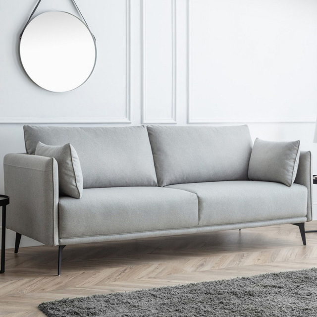 Julian Bowen Rohe 3 Seater Platinum Wool Sofa - image 1