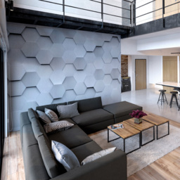 Origin Murals Metal Hexagons Grey Wall Mural