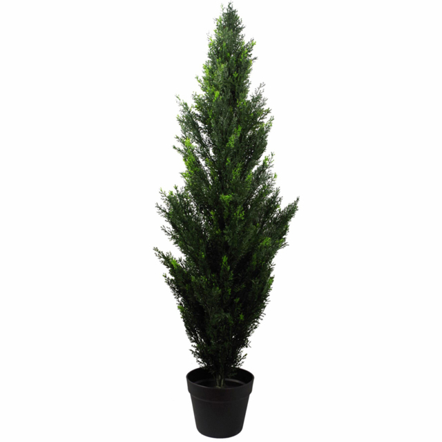 Leaf Topiary Cedar Cypress Artificial Tree in Pot 120cm - image 1