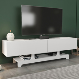 Decorotika Tera White 2 Door and Open Shelf TV Unit