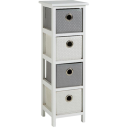 Home Source Sandringham White and Grey 4 Drawer Chest of Drawers - thumbnail 2