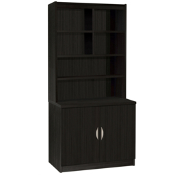 R White Cabinets 2 Door Desk Height Cupboard with Hutch - thumbnail 2