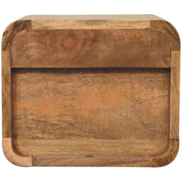 Artisan Furniture Mini Oak Single Drawer Single Shelf Mango Wood Floating Open Bedside Table - thumbnail 4