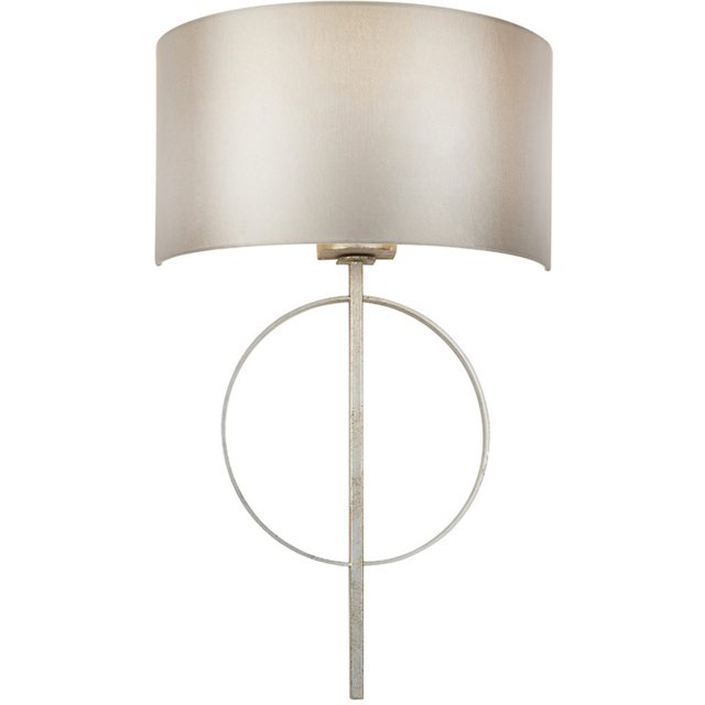 Merano Trento Antique Silver and Mink Satin Fabric Wall Lamp - image 1