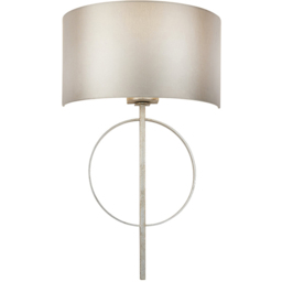 Merano Trento Antique Silver and Mink Satin Fabric Wall Lamp