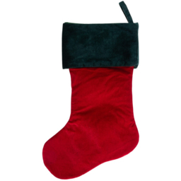 Single Traditional Red and Green Wreath Christmas Stocking in Assorted styles - thumbnail 3