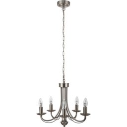 Cosylyte Elmore Brushed Nickel 5 Light Classic Metal Pendant Light