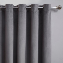 Divante Vermont Velvet Charcoal Blackout Curtains 229 x 229cm - thumbnail 3