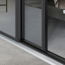 Spacepro Classic Single Panel Black Frame Mirror Sliding Door 2220 x 610mm - thumbnail 4