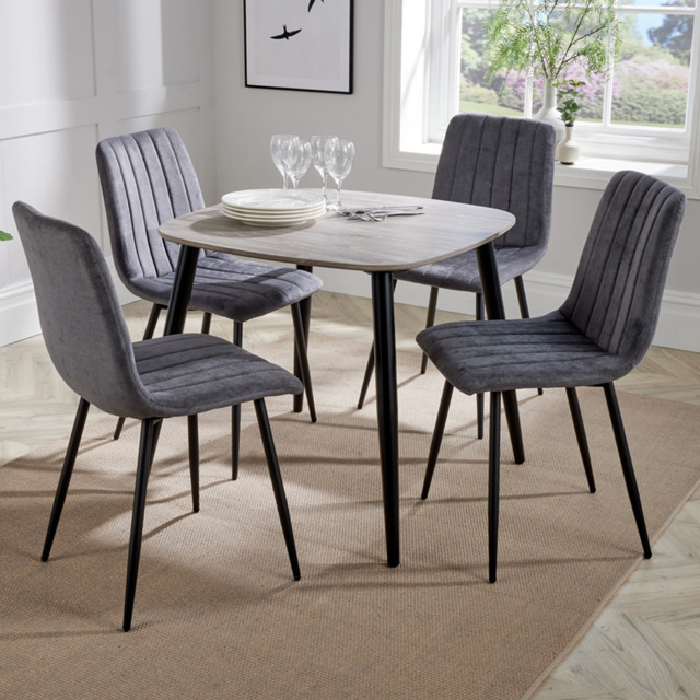 Core Products Aspen Grey Oak 4 Seater Square Dining Set - image 1