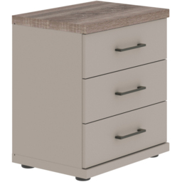Homebase Truro Grey 3 Drawer Bedside Table with Slate Handles - thumbnail 2