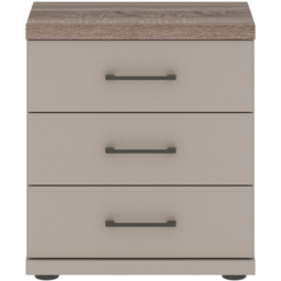 Homebase Truro Grey 3 Drawer Bedside Table with Slate Handles - thumbnail 3