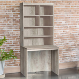 R White Cabinets Grey 6 Shelf Home Office Desk