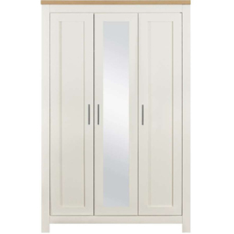 Birlea Highgate 3 Door Cream and Oak Mirrored Wardrobe - thumbnail 3